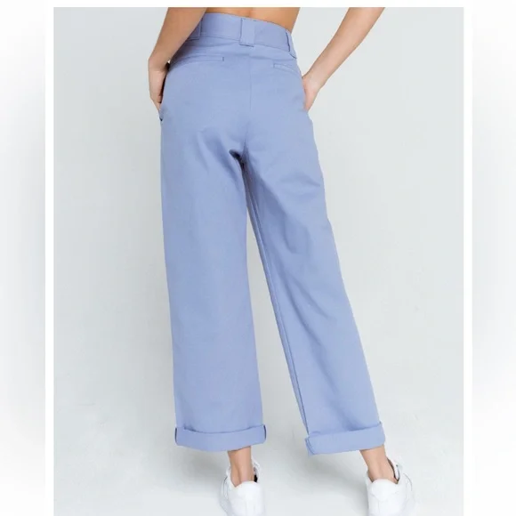 Women’s Chambray DICKIES Crop Roll Hem Work Pants Like New - Picture 14 of 14